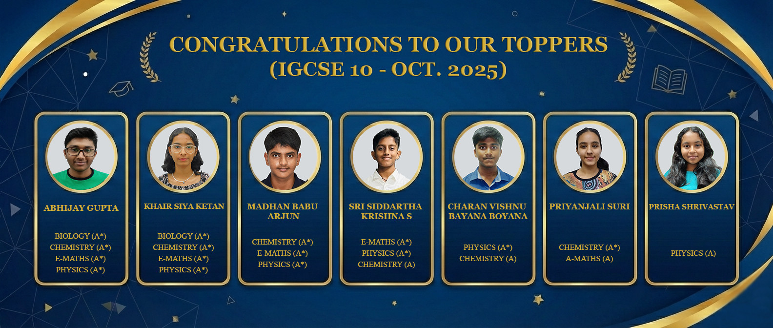 IGCSE 10 Toppers - October 2025