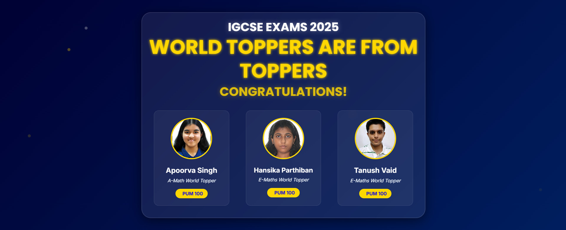 IGCSE 10 World Toppers - 2025